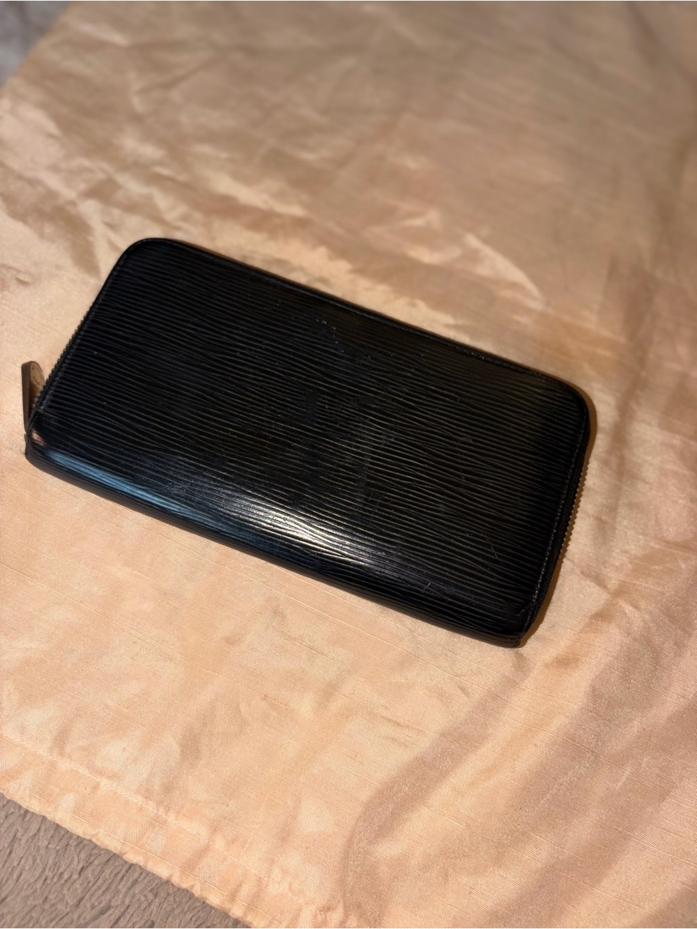 Louis Vuitton Black Epi Leather Zip-Around Wallet